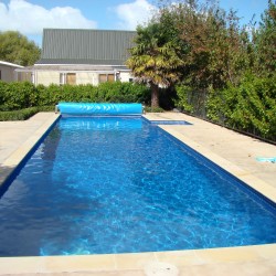 Concrete Pool After-Painted in Dark Blue